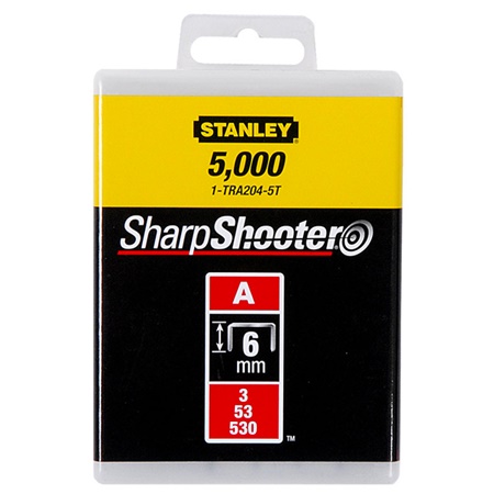 Agrafes 6mm type A - boîte de 1000pcs - STANLEY