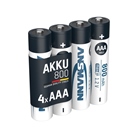 Blister de 4 accumulateurs AAA ANSMANN - 800mAh, 1,2V