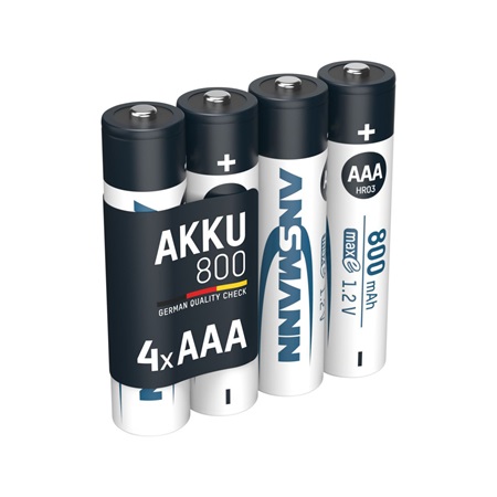 Blister de 4 accumulateurs AAA ANSMANN - 800mAh, 1,2V