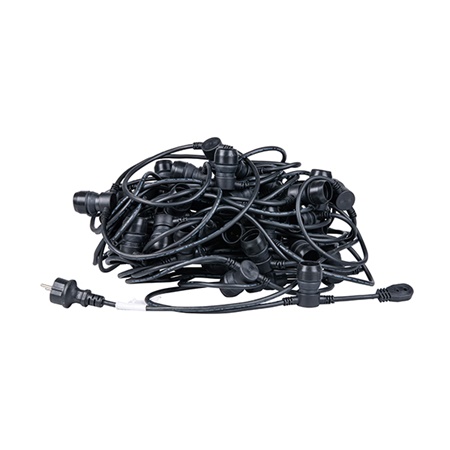 Guirlande foraine ronde B22 - 30m - 60 douilles - Noire - BE1ST PRO