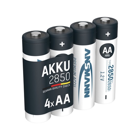 Blister de 4 accumulateurs AA ANSMANN - 2850mAh, 1,2V