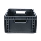 Bac ''EU'' en polypropylène BLACKCASE - 400x300x165mm - Noir 19,8l