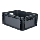 Bac ''EU'' en polypropylène BLACKCASE - 400x300x165mm - Noir 19,8l
