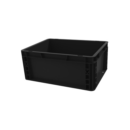 Bac ''EU'' en polypropylène BLACKCASE - 400x300x165mm - Noir 19,8l