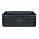 Bac ''EU'' en polypropylène BLACKCASE - 600x400x220mm - Noir 52,8l