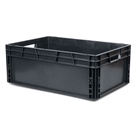 Bac ''EU'' en polypropylène BLACKCASE - 600x400x220mm - Noir 52,8l