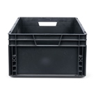 Bac ''EU'' en polypropylène BLACKCASE - 600x400x220mm - Noir 52,8l