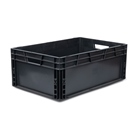 Bac ''EU'' en polypropylène BLACKCASE - 600x400x220mm - Noir 52,8l