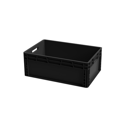 Bac ''EU'' en polypropylène BLACKCASE - 600x400x220mm - Noir 52,8l