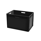 Bac ''EU'' en polypropylène BLACKCASE - 600x400x340mm - Noir 81,6l