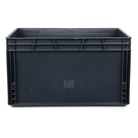 Bac ''EU'' en polypropylène BLACKCASE - 600x400x340mm - Noir 81,6l