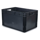 Bac ''EU'' en polypropylène BLACKCASE - 600x400x340mm - Noir 81,6l