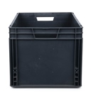 Bac ''EU'' en polypropylène BLACKCASE - 600x400x340mm - Noir 81,6l