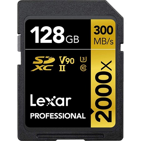 Carte mémoire LEXAR Pro SD XC 2000x 128Go - 300Mo/s