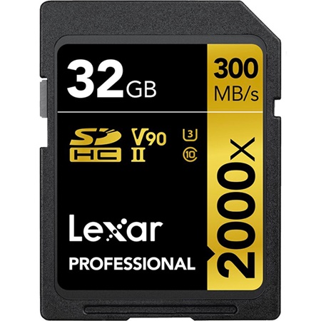 Carte mémoire LEXAR Pro SD HC 2000x 32Go - 300Mo/s