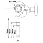 Collier Trigger alu KUPO embout mâle 1''1/8-16mm pour tube 48 à 51mm