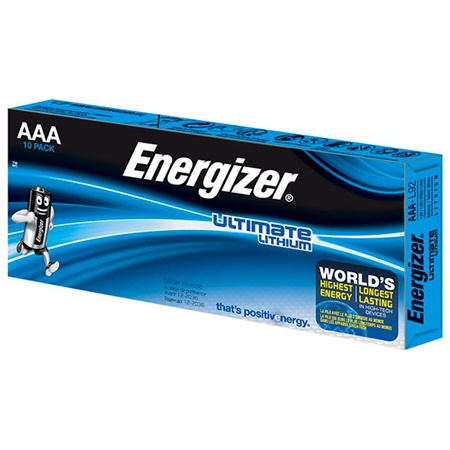 Boîte de 10 piles lithium L92 1.5V LR03 AAA ENERGIZER