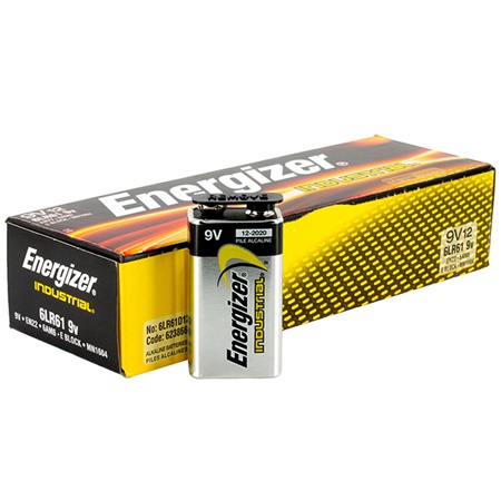 Boîte de 12 piles alcalines 9V 6LR61 Industrial by ENERGIZER