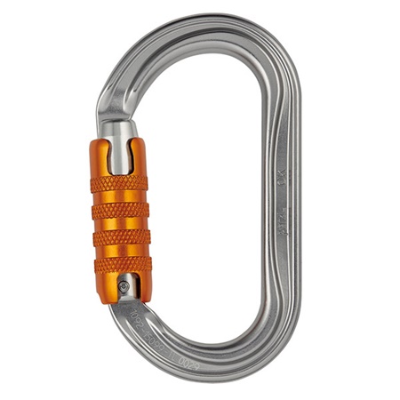 Mousqueton oval léger PETZL OK Triact-Lock - Couleur : Gris / Alu