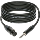 Cordon XLR 3 femelle - JACK Stéréo mâle - longueur 1m