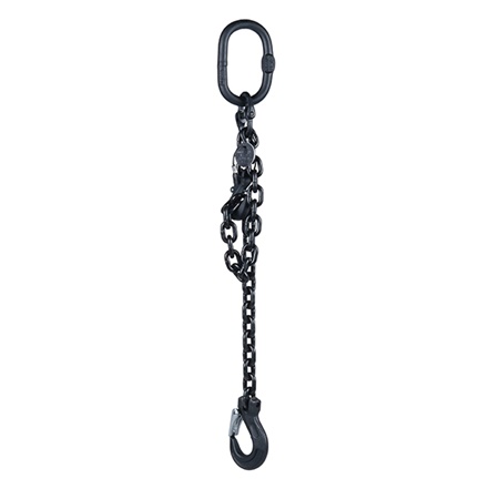 Elingue chaîne G80 8mm 2T 1M crochet à linguet + croc rack standard 