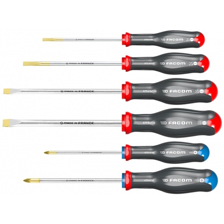 Jeu de 6 tournevis Protwist - Plats et cruciformes - FACOM