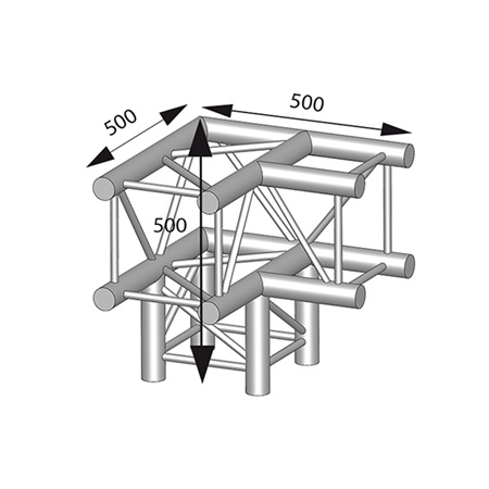 Angle droit 3 départs 3D pied G/D structure SC300 ASD, couleur NOIR