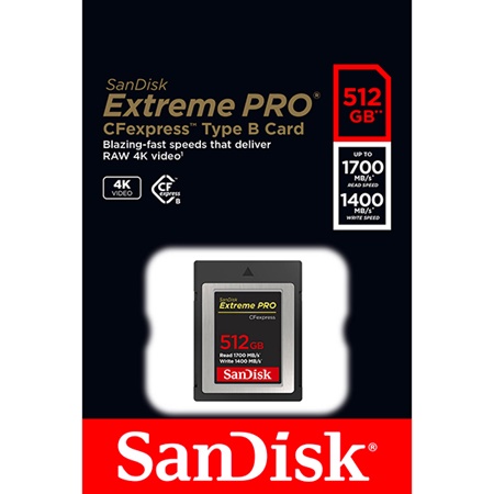 Carte mémoire SanDisk CFexpress Type B Extreme Pro 512Go