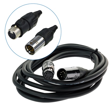 Cordon DMX avec connecteurs Neutrik XLR 5 TOP IP65 longueur 5m