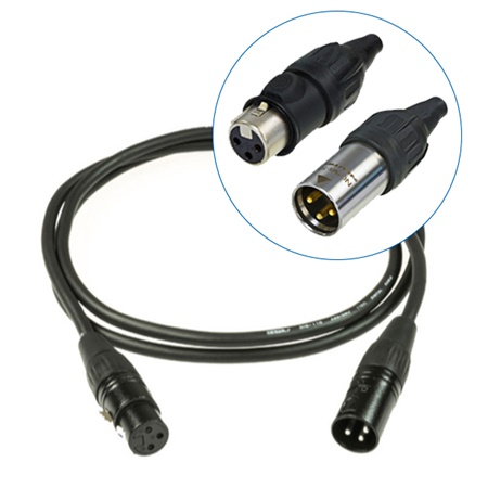 Cordon DMX avec connecteurs Neutrik XLR 3 TOP IP65 longueur 1m