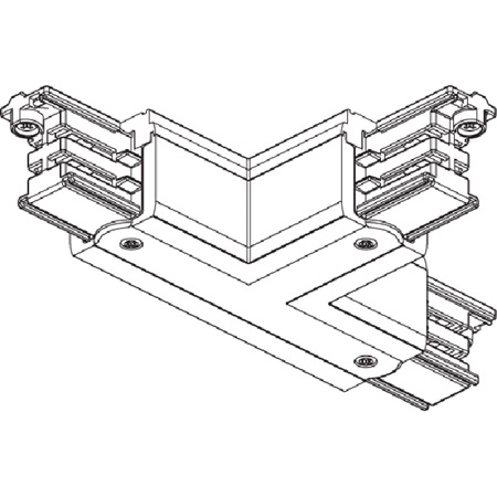 Angle 3 départs en T pour rail 3 allumages blanc NORDIC ALUMINIUM