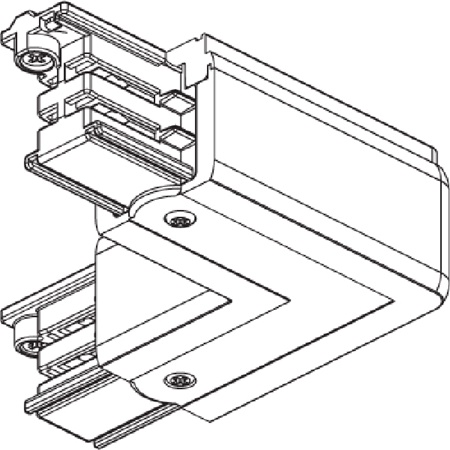 Angle 90° ''droite'' fixe pour rail 3 allumages gris NORDIC ALUMINIUM