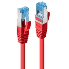 CAT6A-STD03R - Cordon de patch Ethernet CAT. 6a S/FTP LSZH LINDY - 30cm - Rouge