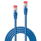 Cordon de patch Ethernet CAT. 6 S/FTP LINDY - 30cm - Bleu