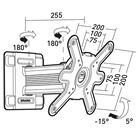 Support mural inclinable et orientable ERARD PRO pour moniteur LCD