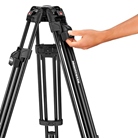 Trépied vidéo rapide 645 FTT double tube aluminium MANFROTTO MVTTWINFA