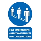 Affiche en carton A4 Gardez vos distances