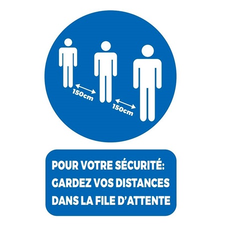 Autocollant A4 Gardez vos distances