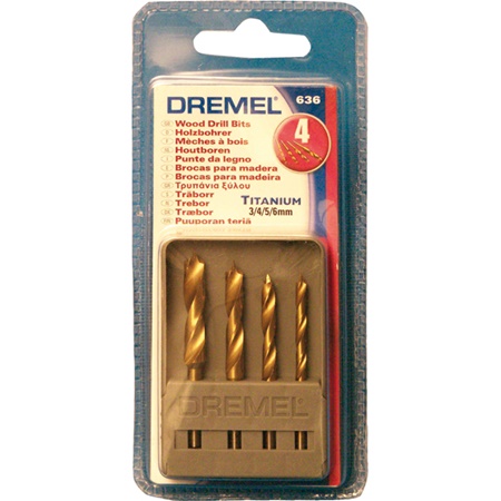 Jeu de 4 mini-forets à bois pour outil DREMEL