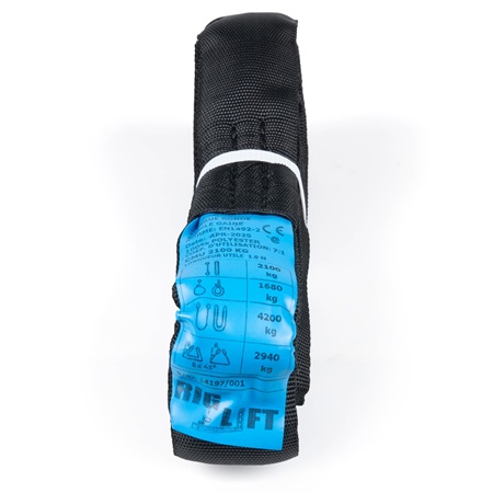 Elingue ronde textile noire sans fin en polyester 2100kg (2,1T) 1m