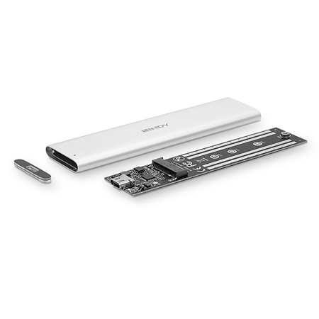 Boîtier aluminium pour disque dur SATA SSD M.2 - Interface USB-C LINDY