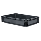 Bac ''EU'' en polypropylène BLACKCASE - 600x400x100mm - Noir 24l