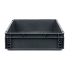 Bac ''EU'' en polypropylène BLACKCASE - 600x400x100mm - Noir 24l