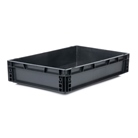 Bac ''EU'' en polypropylène BLACKCASE - 600x400x100mm - Noir 24l