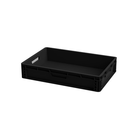 Bac ''EU'' en polypropylène BLACKCASE - 600x400x100mm - Noir 24l