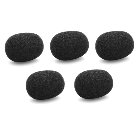 Lot de 5 bonnettes anti-vent noires pour capsule miniature ronde DPA