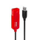 Cordon/Rallonge USB 2.0 active A/A LINDY - Longueur : 12m - Noir
