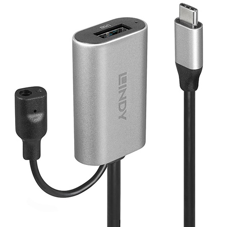 Cordon/Rallonge USB-C vers USB 3.0 active LINDY - Longueur : 5m