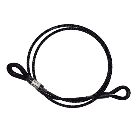 Elingue câble acier noir 3 mm teinté dans la masse - 90 kg - 1 m.
