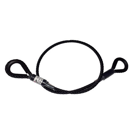 Elingue câble acier noir 6 mm teinté dans la masse - 400 kg - 10 m.